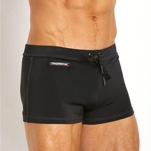 DIESEL ALOHA ZIPPER SWIM TRUNK BLACK Size Large